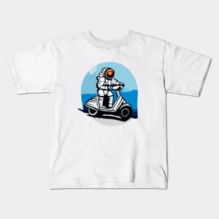 Cosmonaut on a scooter Kids T-Shirt